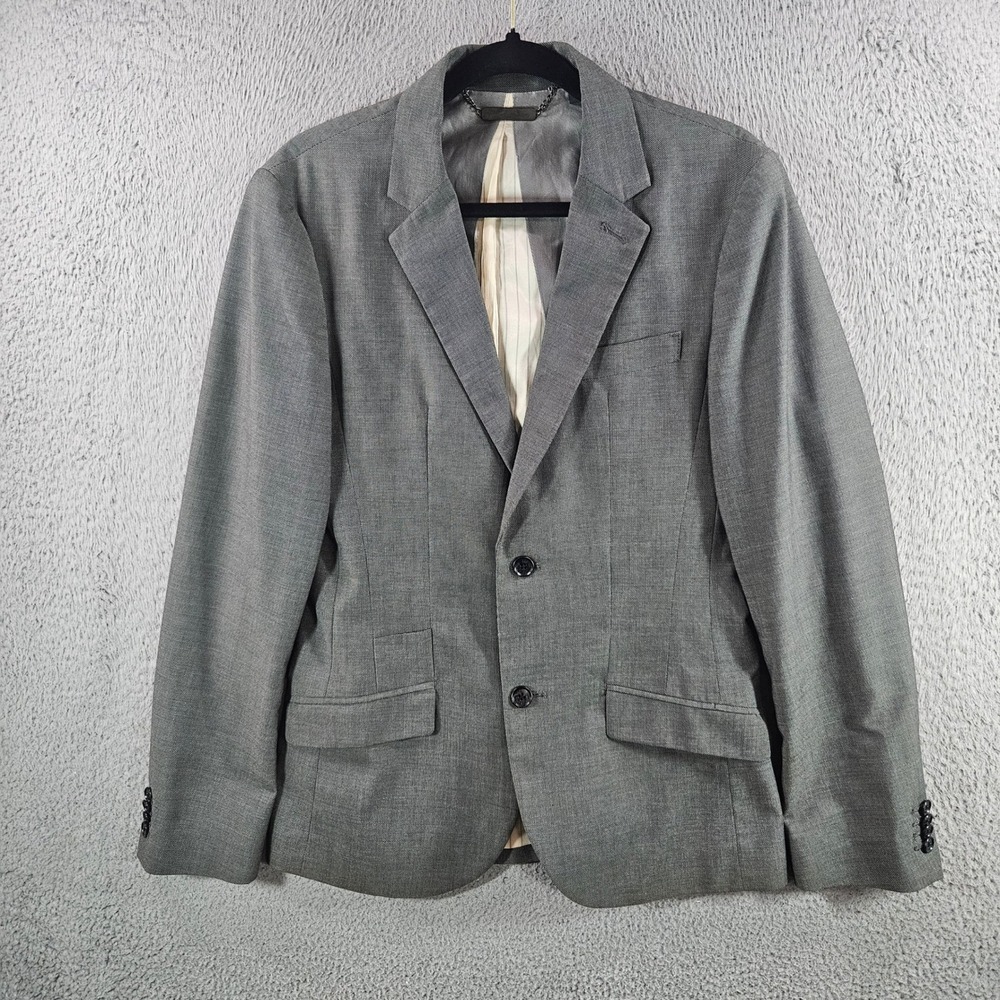 Armani Exchange Mens Grey Two Button Blazer‎ Jacket 36R Slim Fit Sport Coat - Picture 2 of 14